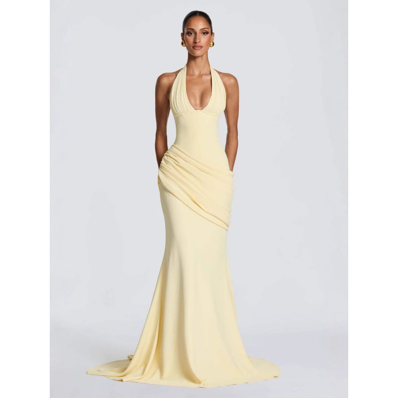 Elegant Halter Neck Evening Dress