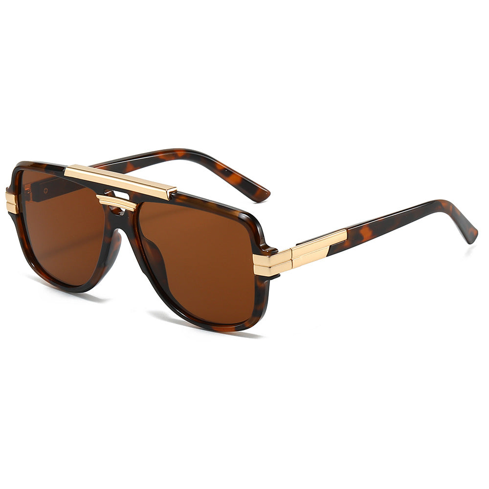 Retro Square Polarized Sunglasses Metal Frame
