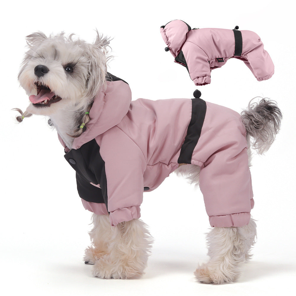 Dog Four-Legged Warm Jacket with Hood