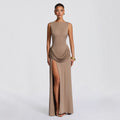 Womens Long Sleeve Bodycon Draped Dress