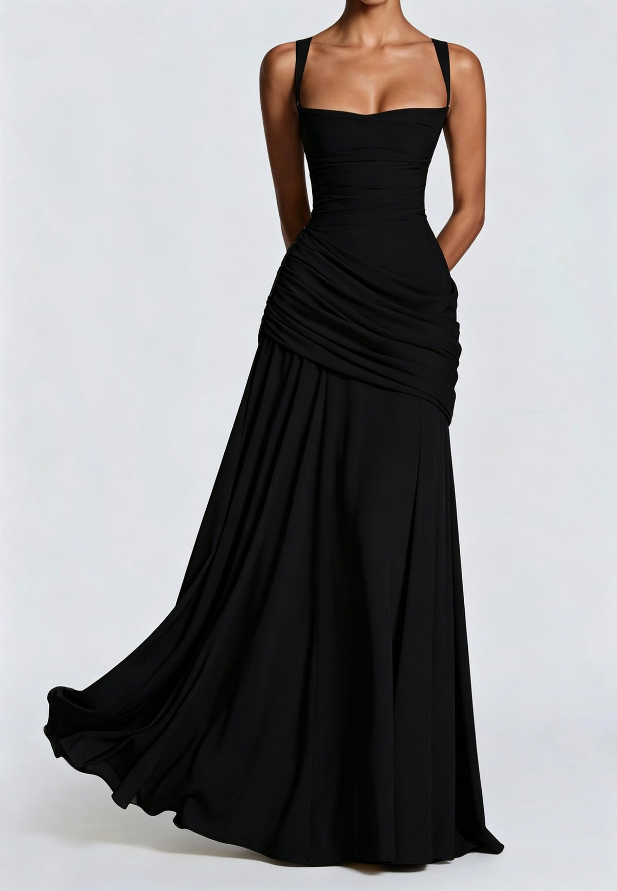 Elegant Backless Chiffon Evening Gown