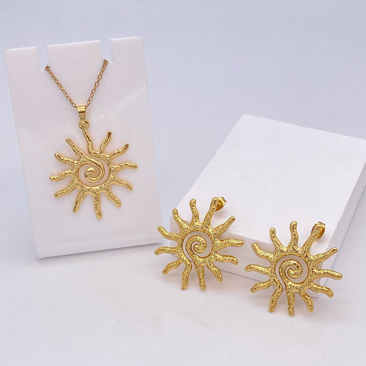 Stainless Steel Earrings and Necklace