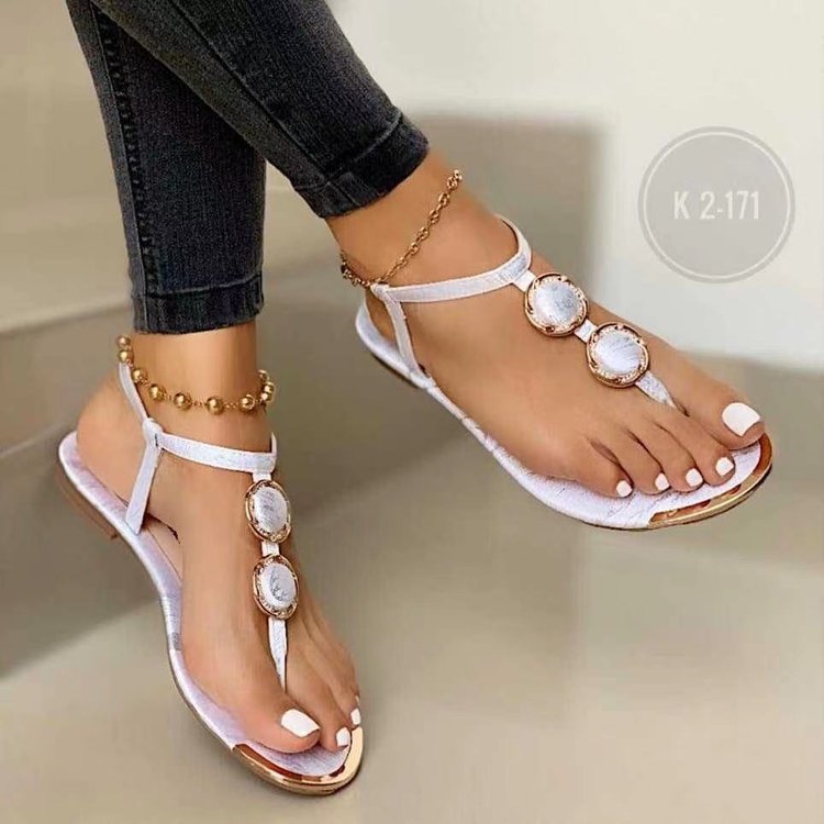 Beaded Flat Sandals for Women
