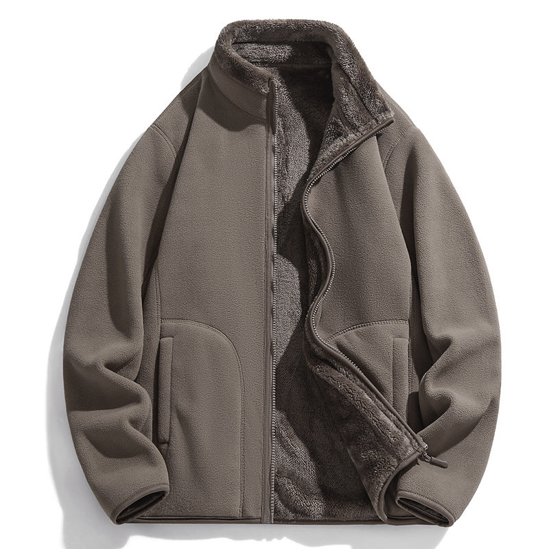 Reversible Polar Fleece Stand Collar Jacket