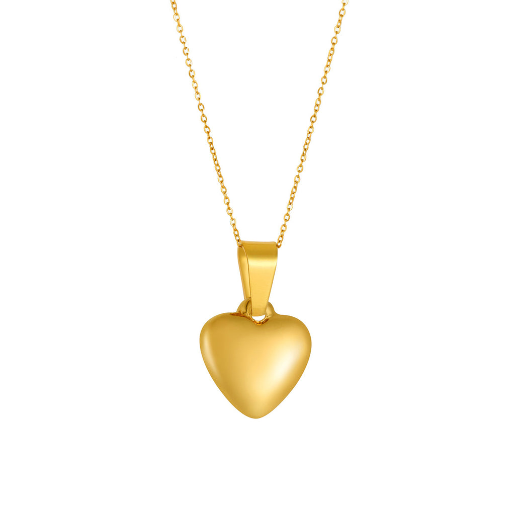Heart Shaped Gold Plated Stainless Steel Necklace