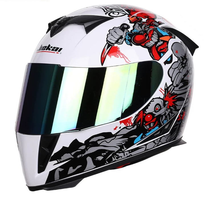 Full Face Bicycle Helmet with Dual Lenses