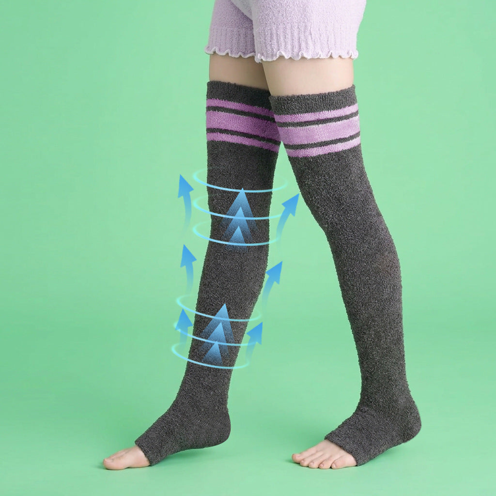Women's Graduated Compression Socks Nylon Spandex Knee-High Solid Color Anti-Friction