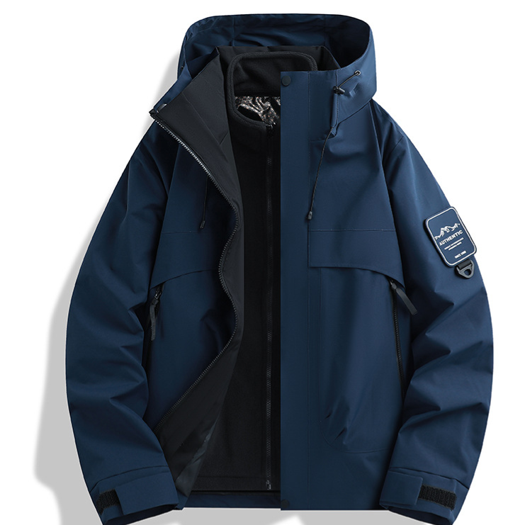 Unisex Hooded 3-in-1 Waterproof Fleece Lined Ski Hiking Jacket