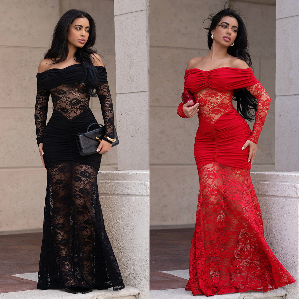 Women's One-Shoulder Lace Bodycon Dress