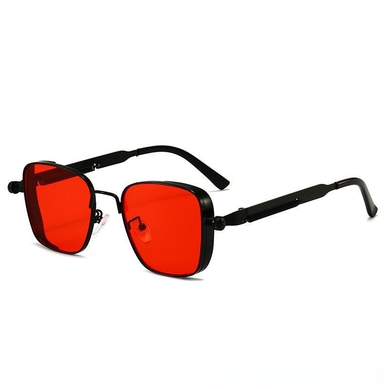 Retro Steampunk Metal Sunglasses Square Frame UV Protection