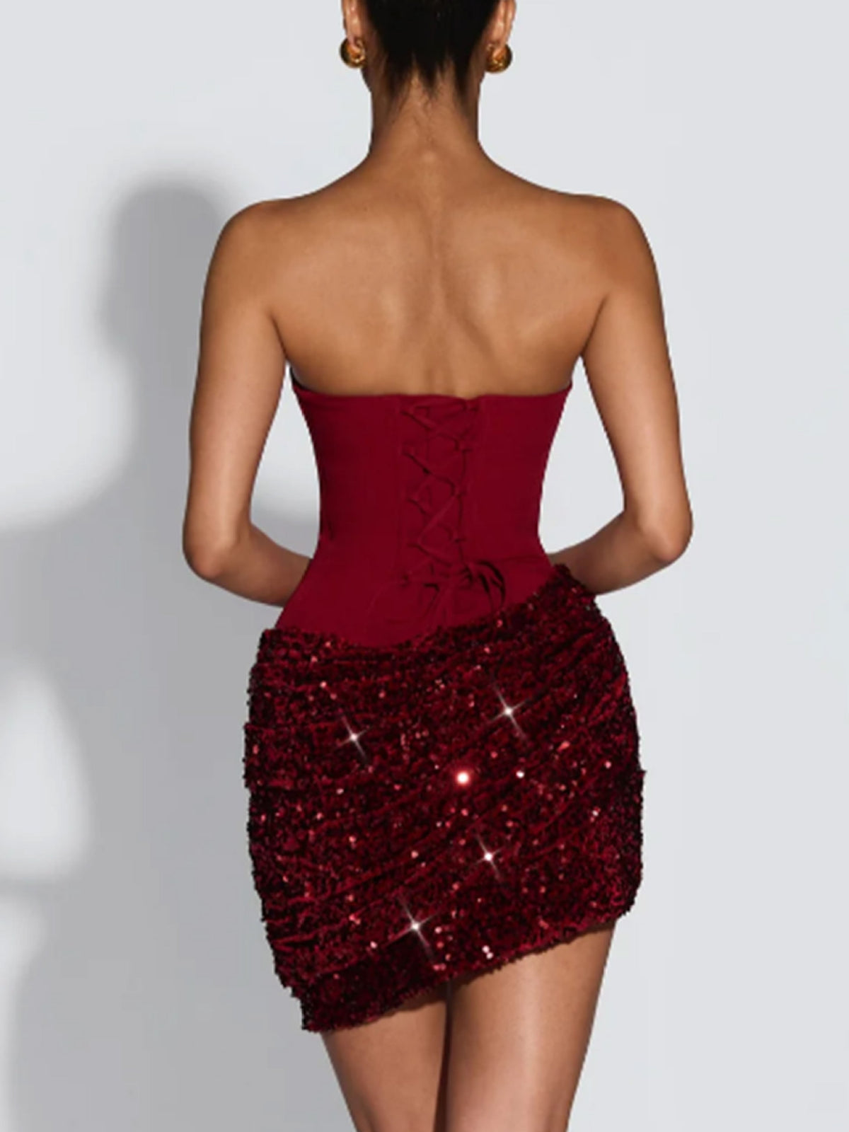 Strapless sequined dress