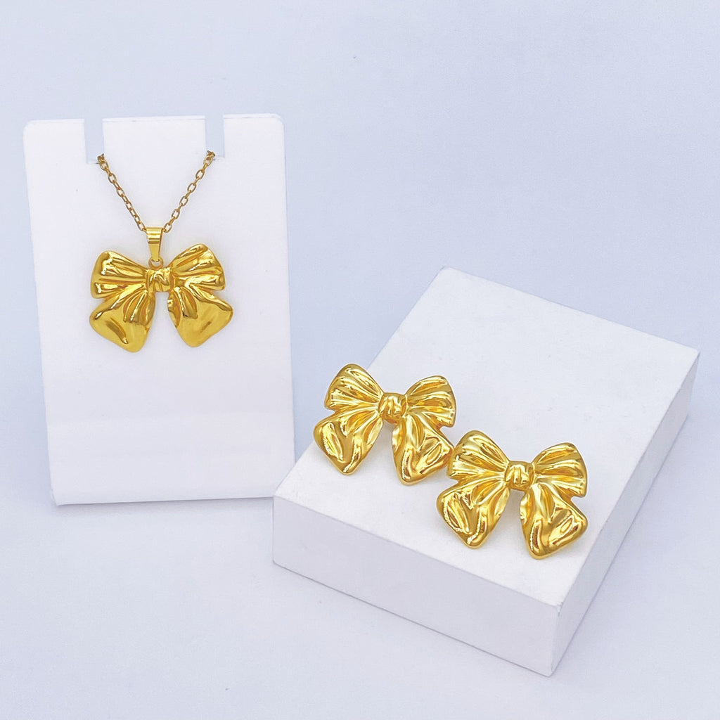 Stainless Steel Earrings and Necklace