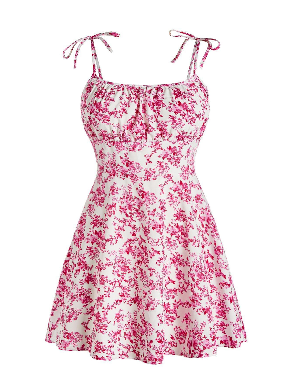 Suspender Mini Dress with Floral Print