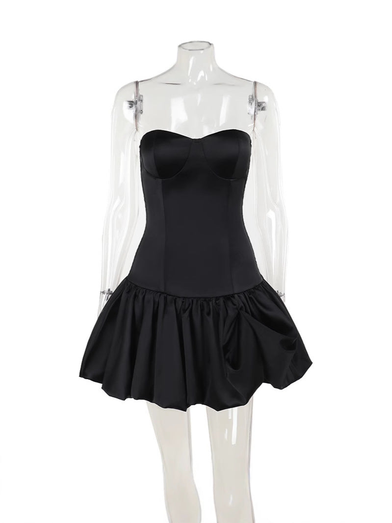 Elegant One-Shoulder Tight Waist Banquet Dress