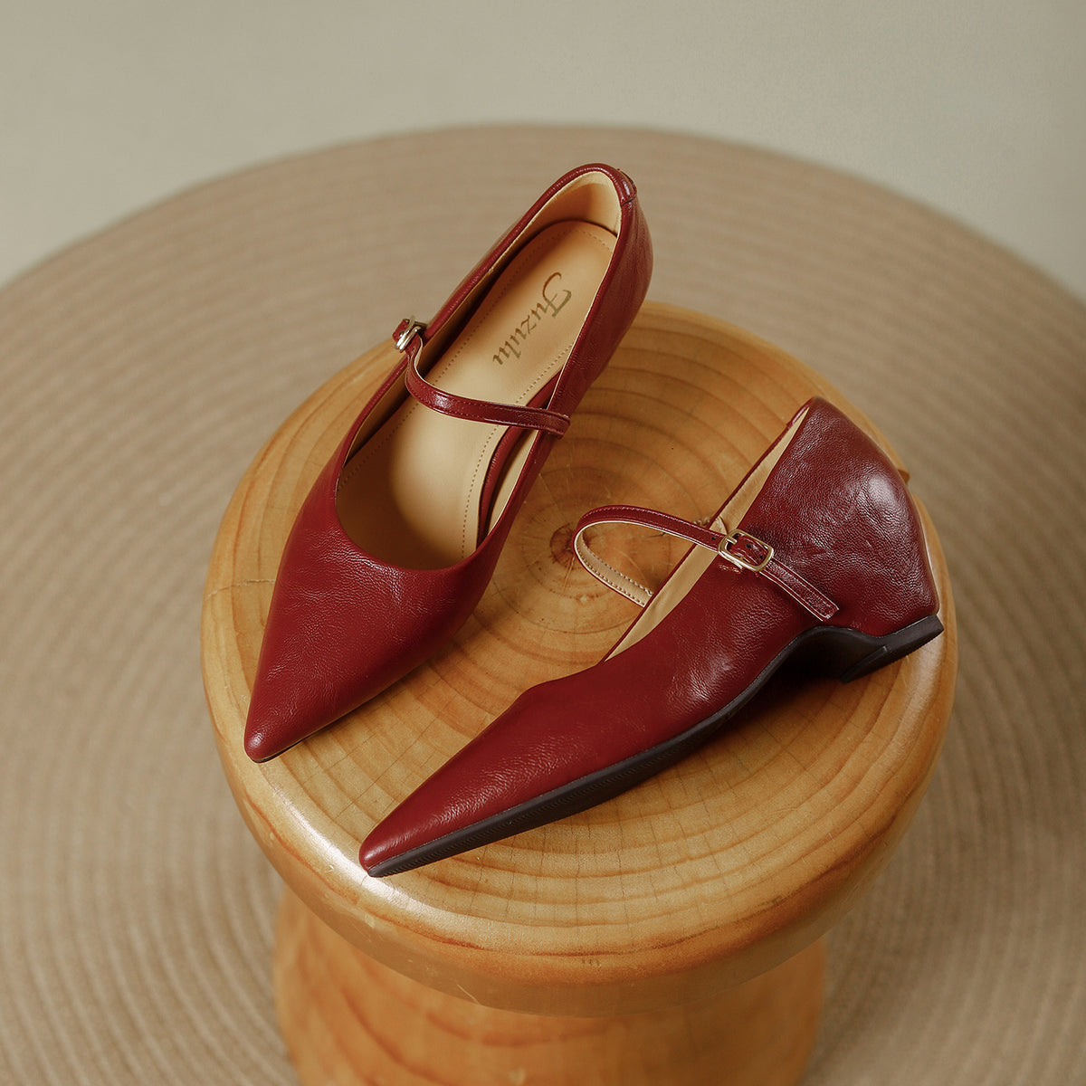 Elegant Pointed Toe Wedge Slip On Shoes