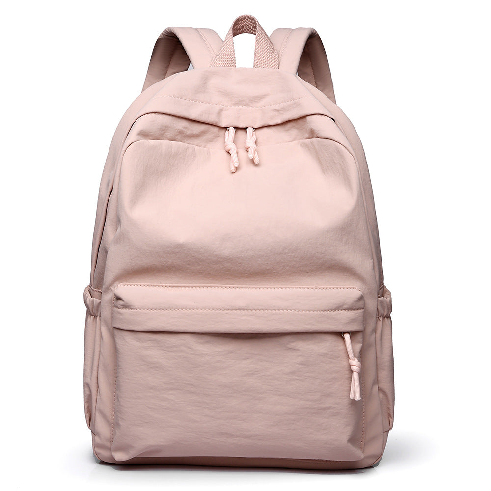 Simple Solid Color Nylon Backpack