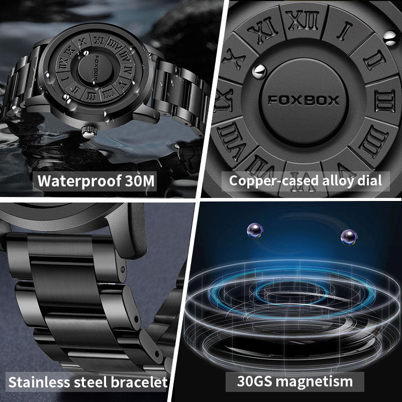 Magnetic Bead Non-Mirror Black Technology Sense Suspension Watch