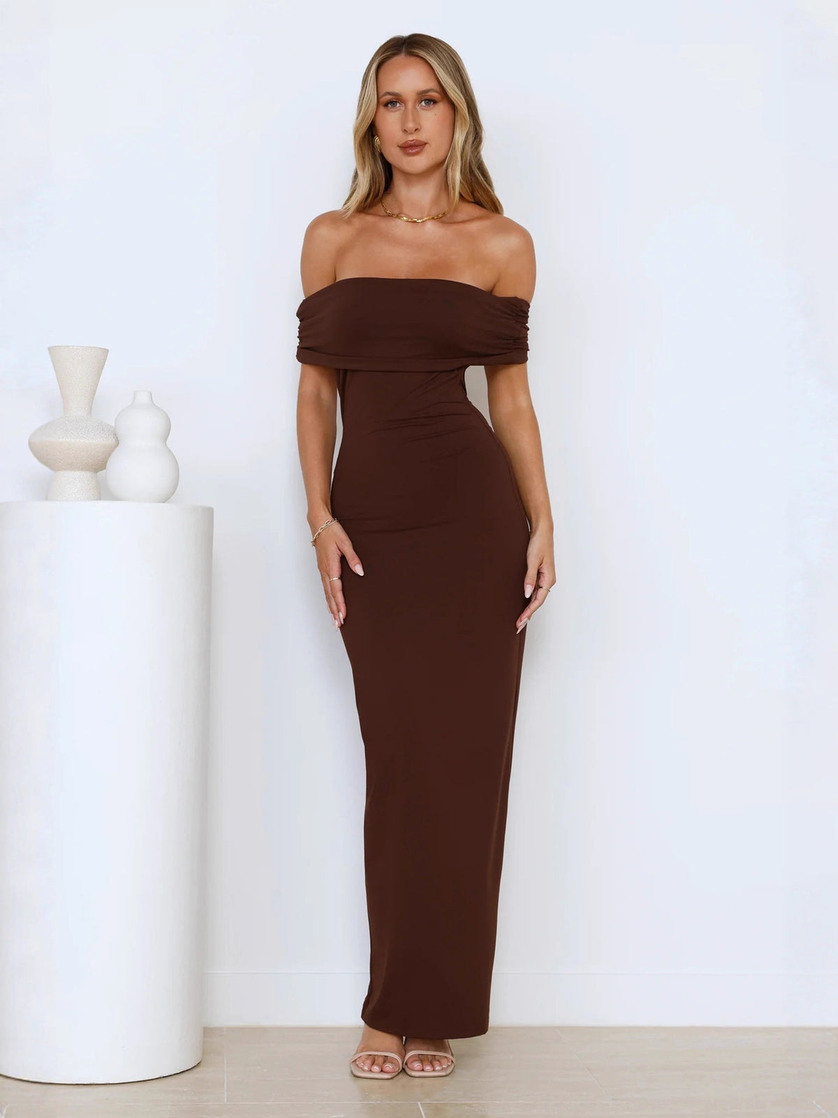 Women's One-Shoulder Backless Bodycon Long Dress