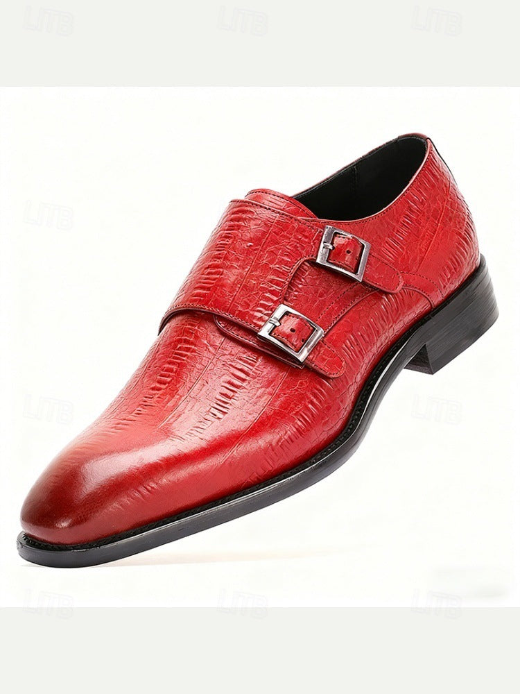 Genuine Leather Buckle Dress Shoes