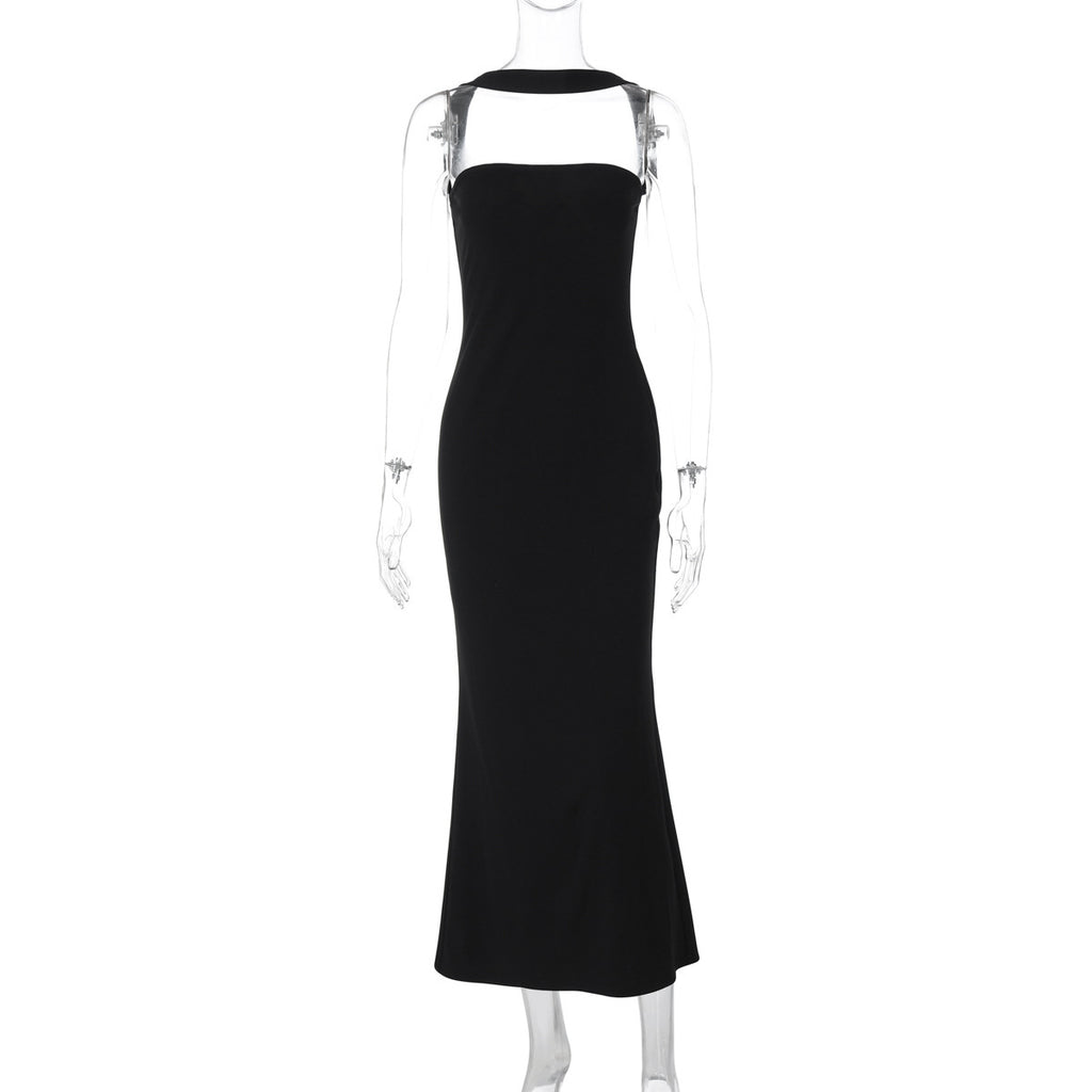 French Style Strapless Backless Long Evening Dress