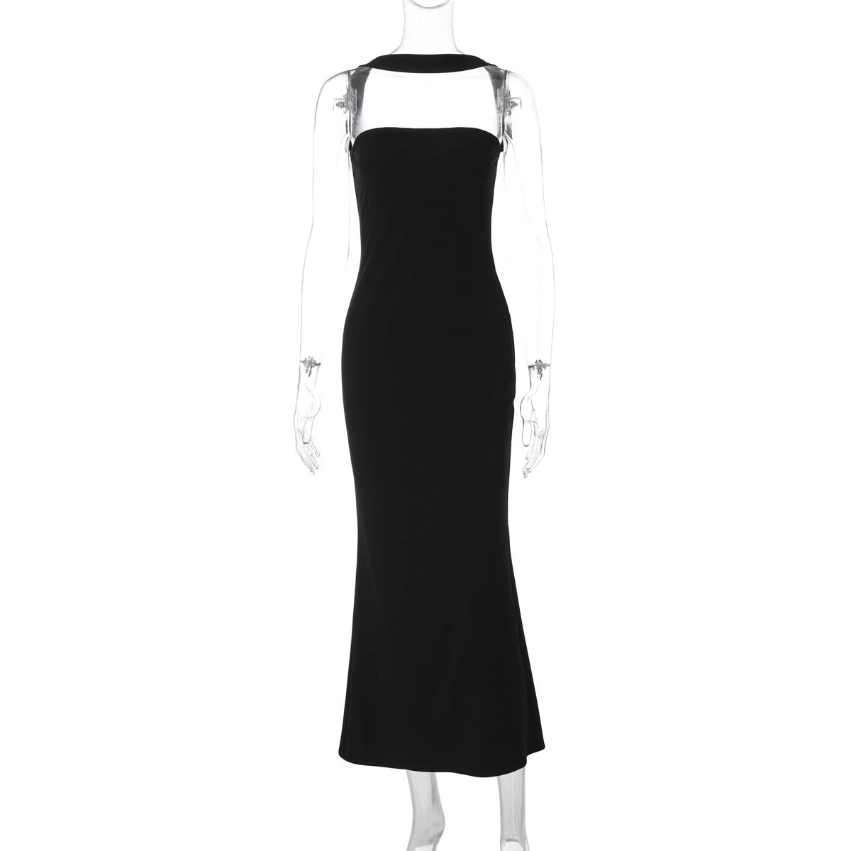 French Style Strapless Backless Long Evening Dress
