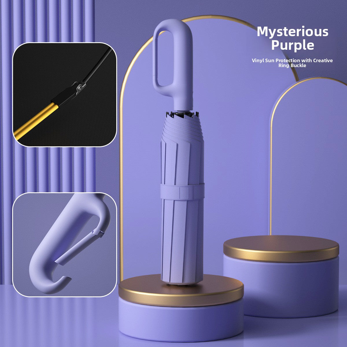 Fully Automatic Umbrella with Ring Handle