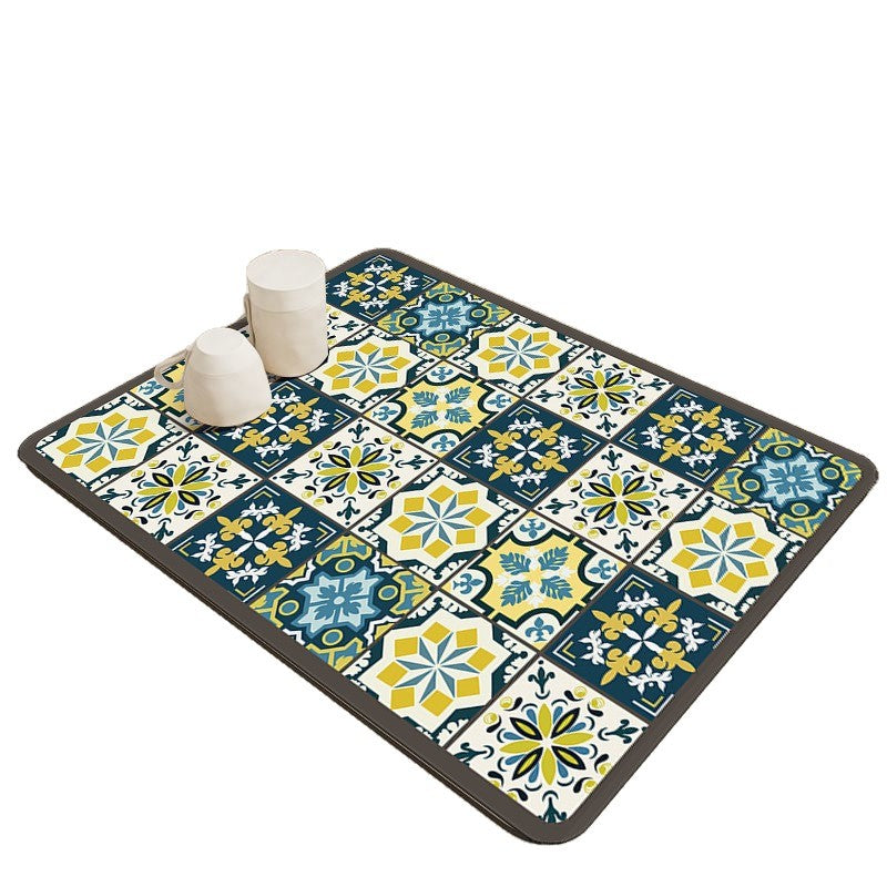 American-Style Retro Diatomaceous Earth Bathroom Mat