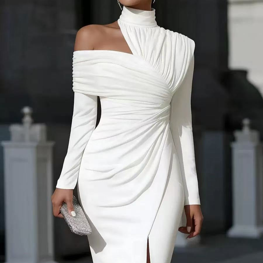 Casual Knitted Hollow-out Dress Slit Dress