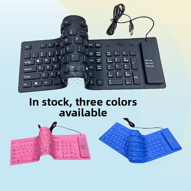 Silicone Mute Soft Keyboard USB Wired Folding