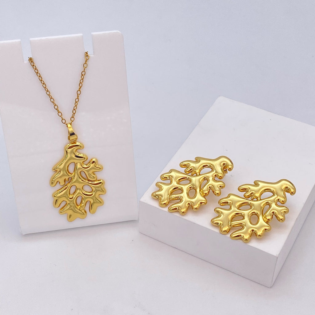 Stainless Steel Earrings and Necklace