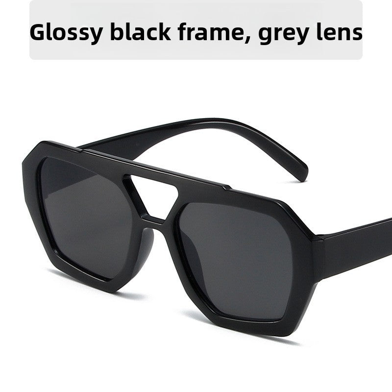 Women Irregular Double Beam Sunglasses