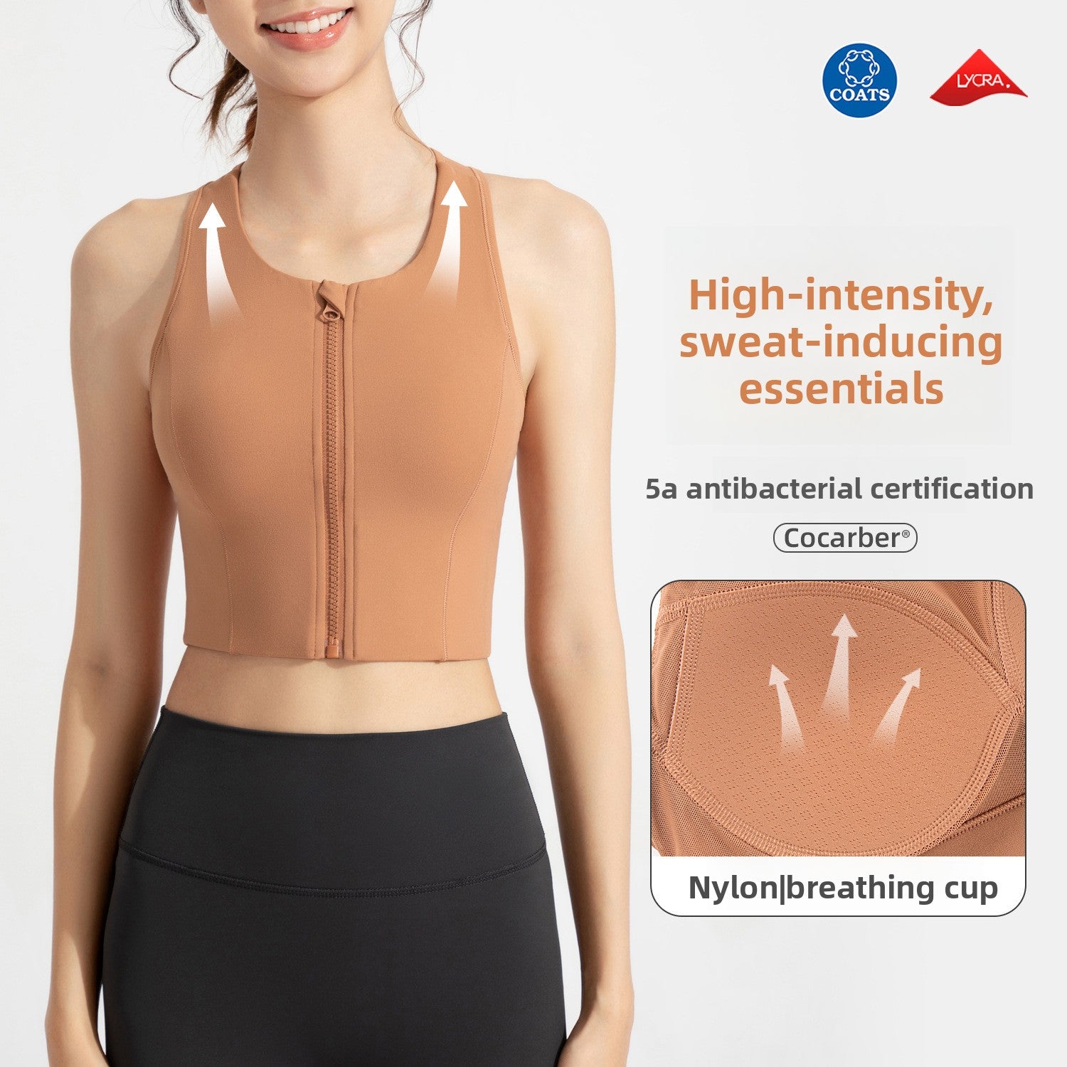 Antibacterial Sports Vest with Chest Support