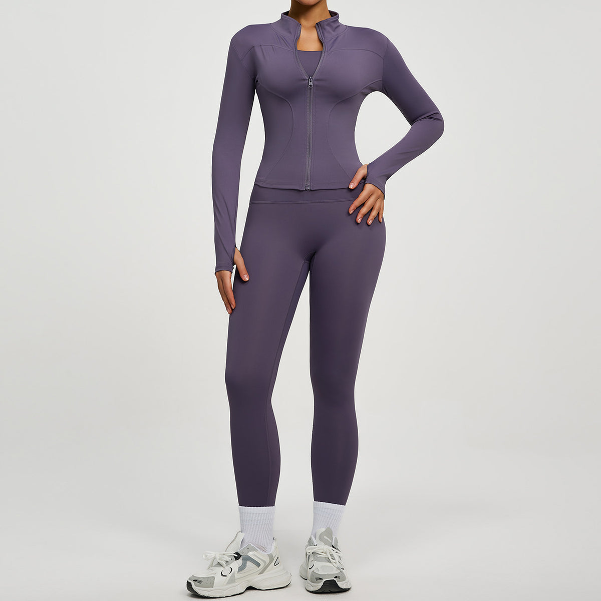 Lady's high-waisted yoga workout outfit