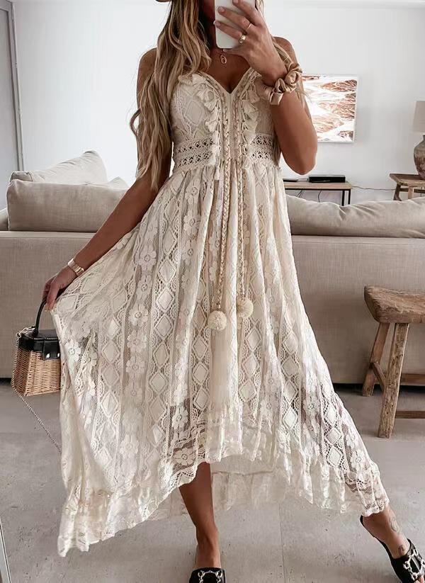 Lace Strap Maxi Dress