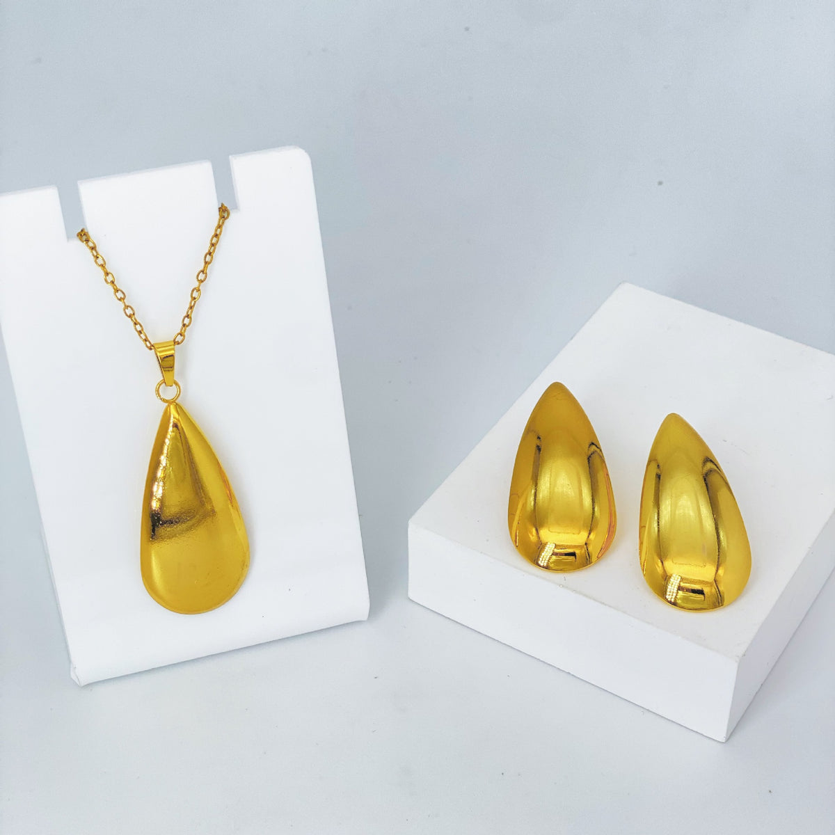 Stainless Steel Earrings and Necklace