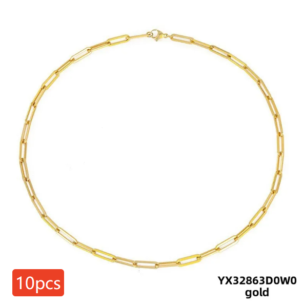 Stainless Steel Paperclip Chain Necklace