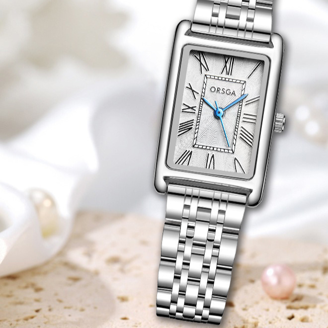 Women Square Stainless Steel Quartz Watch