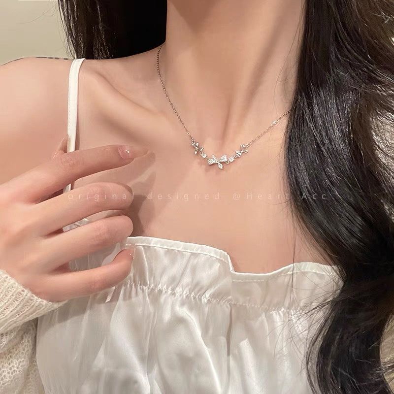 Zircon Bow Necklace for Women