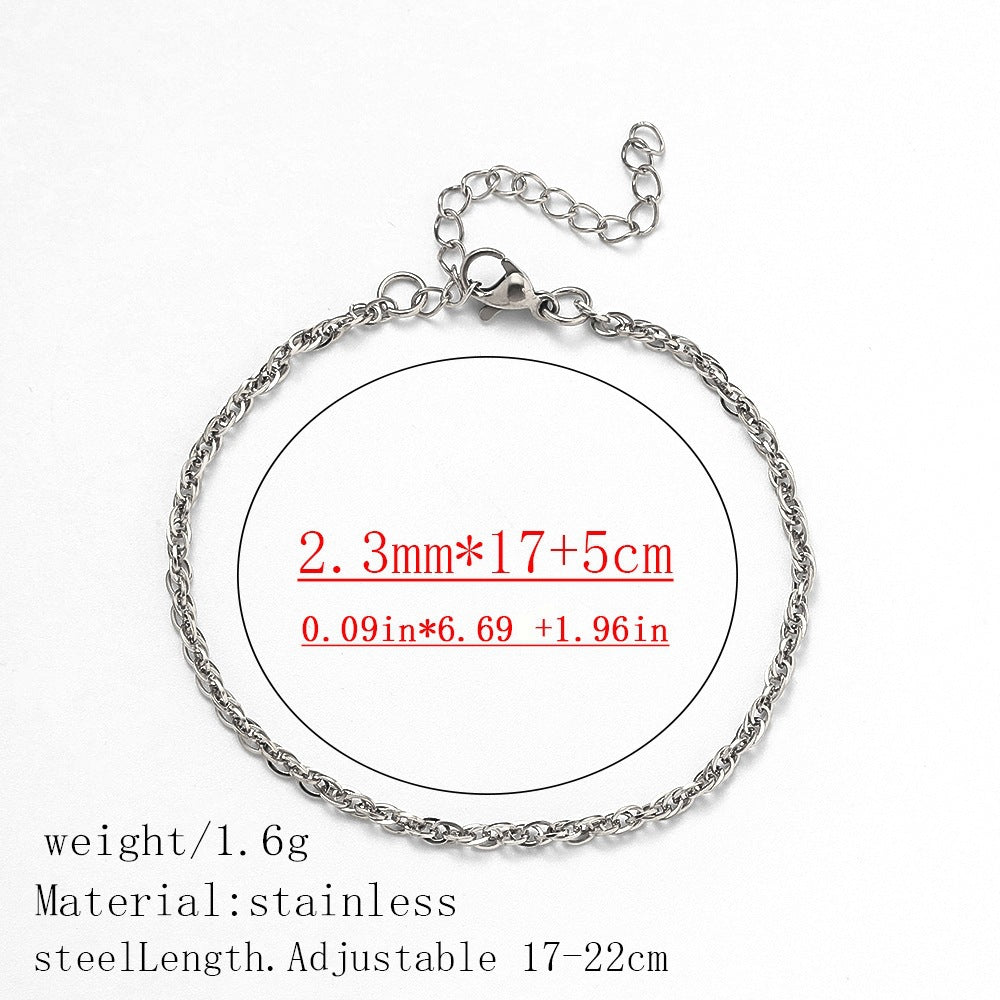 316L Titanium Steel Bracelet Waterproof Hypoallergenic Gold Plated Chain Jewelry for Men Women Unisex Fashion Accessories