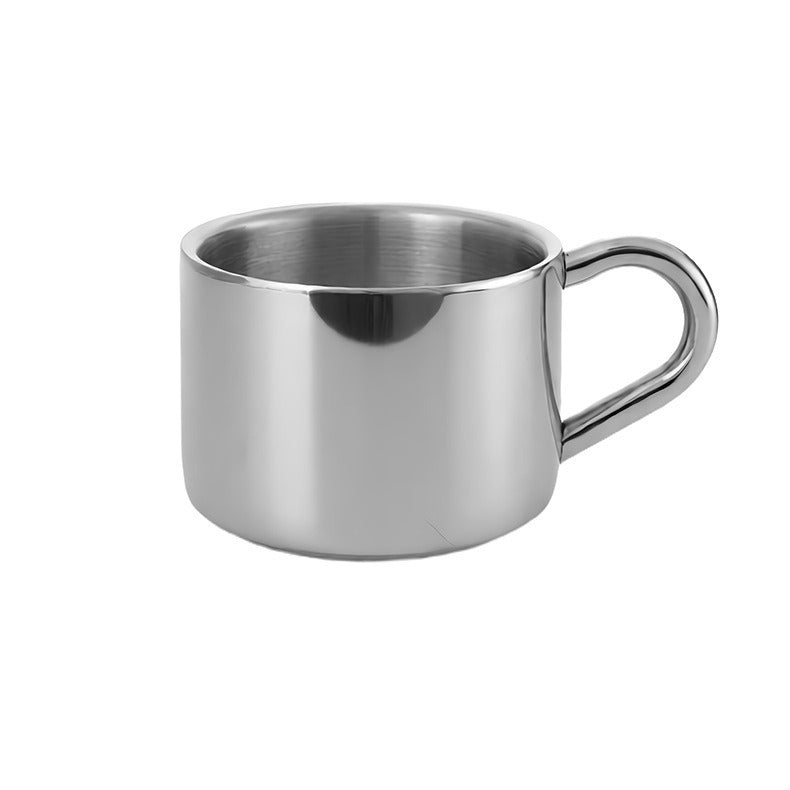 Stainless Steel Coffee Cup Set with Spoon and Base