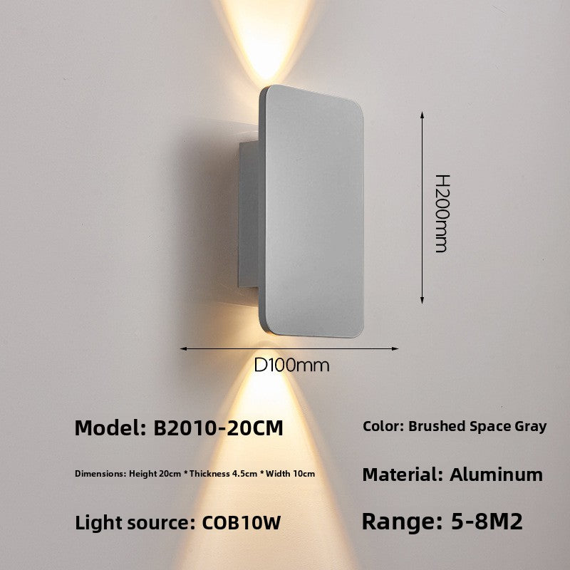 Nordic Brushed Aluminum LED Wall Lamp Up Down Light for Bedroom Living Room