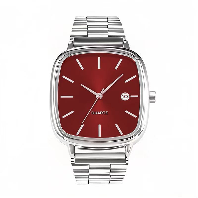 Retro Stainless Steel Square Watch