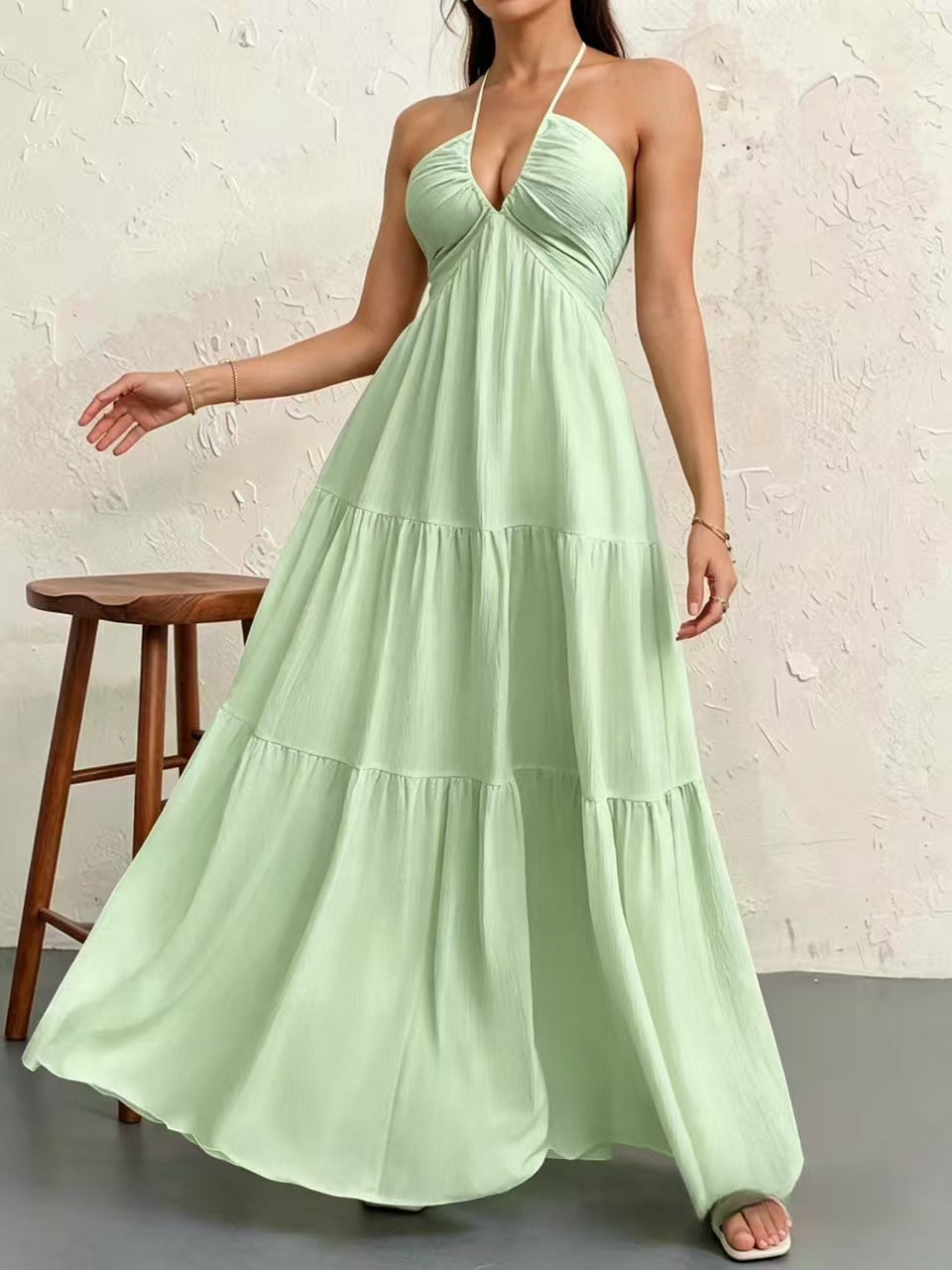 Womens Halter Neck Summer Dress