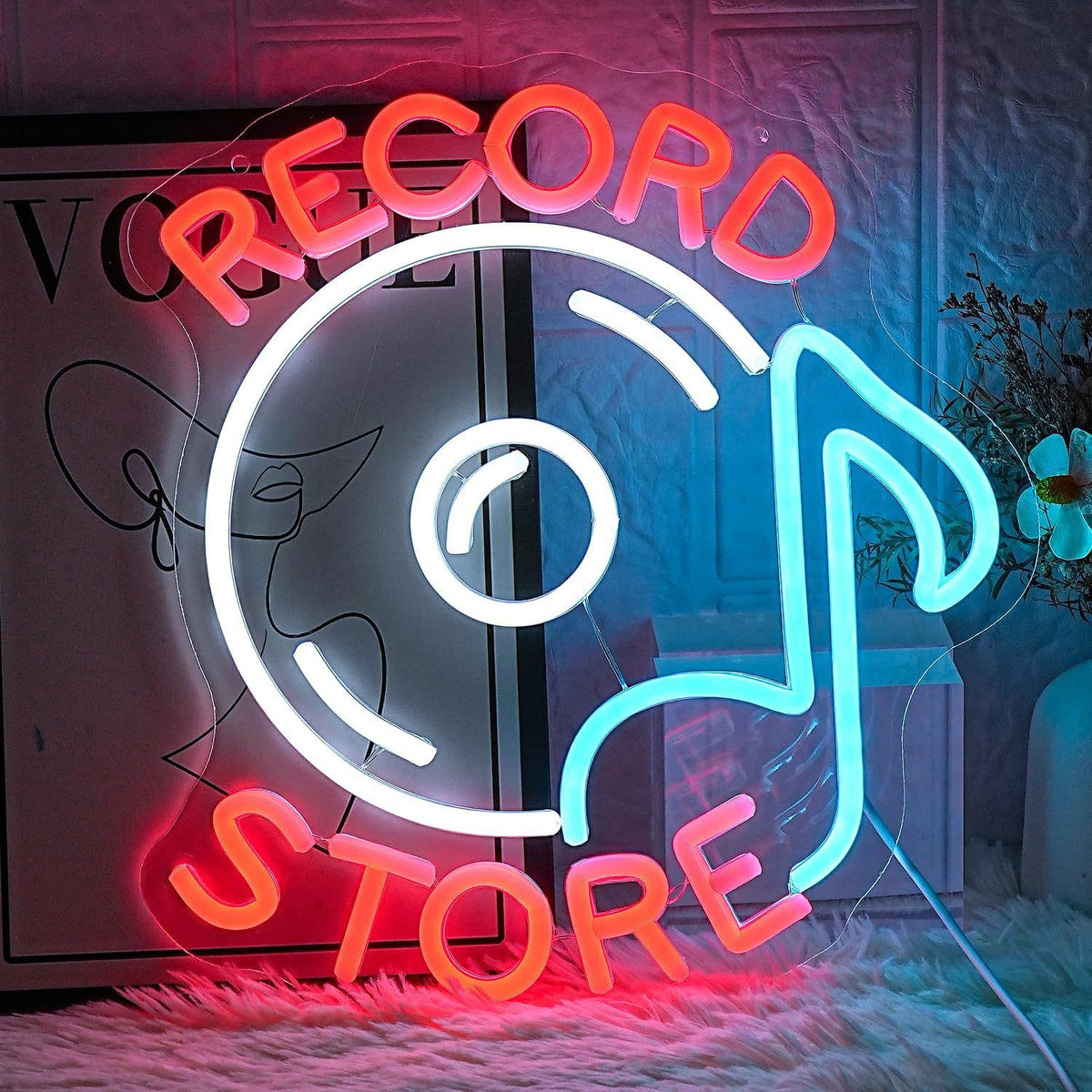 Record Player LED Neon Light Sign