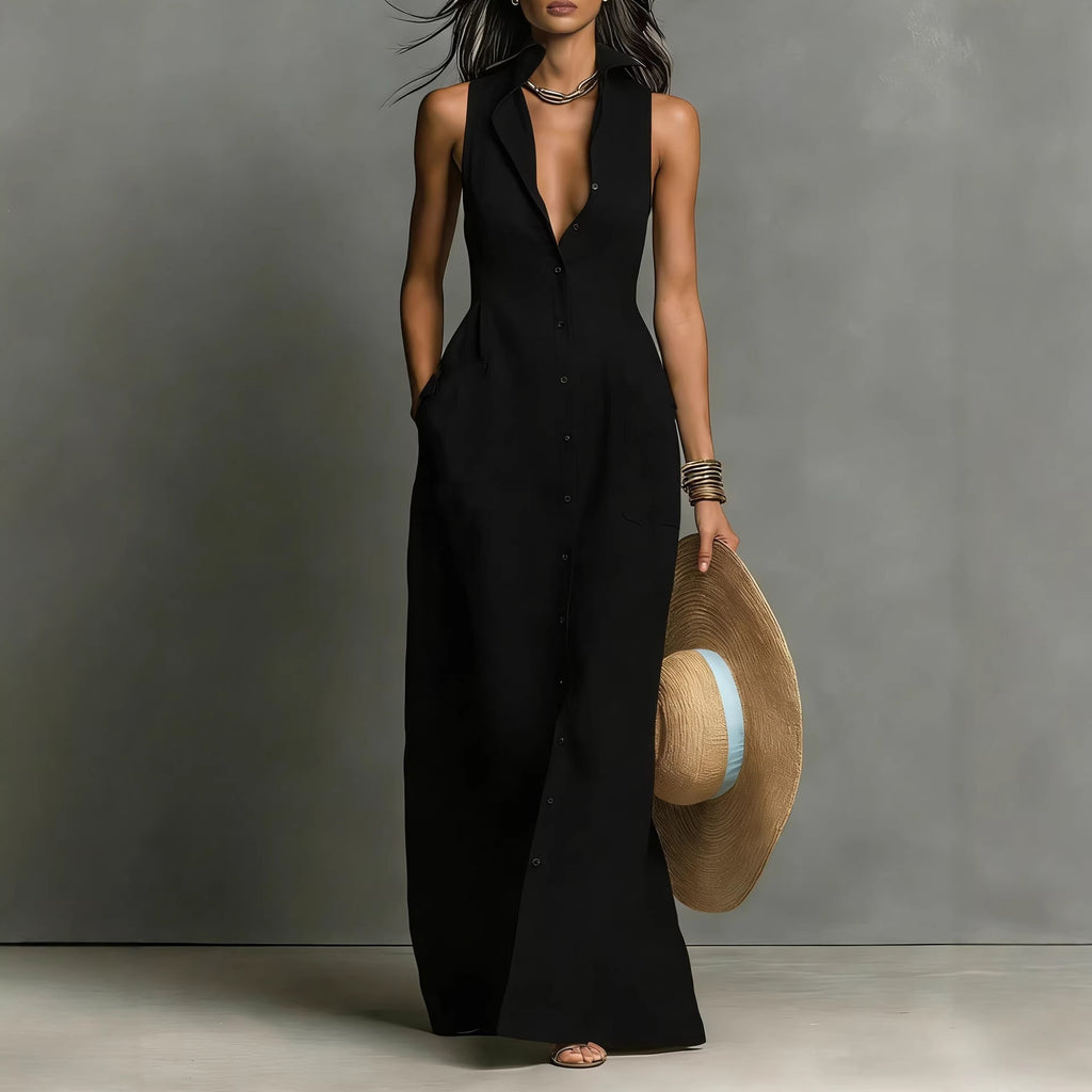 Sleeveless blouse-style dress