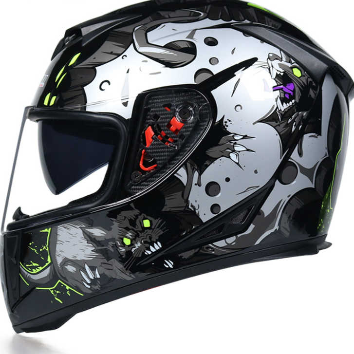 Full Face Bicycle Helmet with Dual Lenses