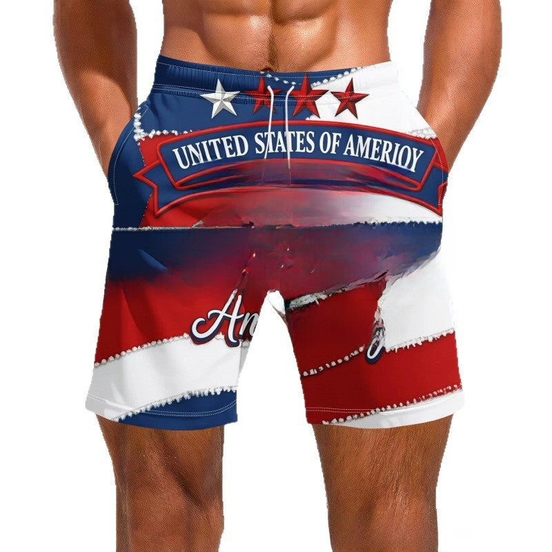 Mens Loose Breathable Beach Shorts