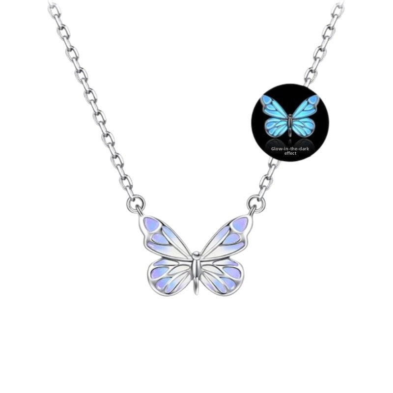 Luminous Butterfly Pendant Necklace