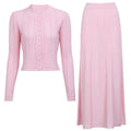 Women's long-sleeved knitted two-piece dress set