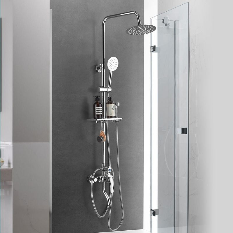 Four-Speed Chrome Shower Head Set with Multiple Spray Modes